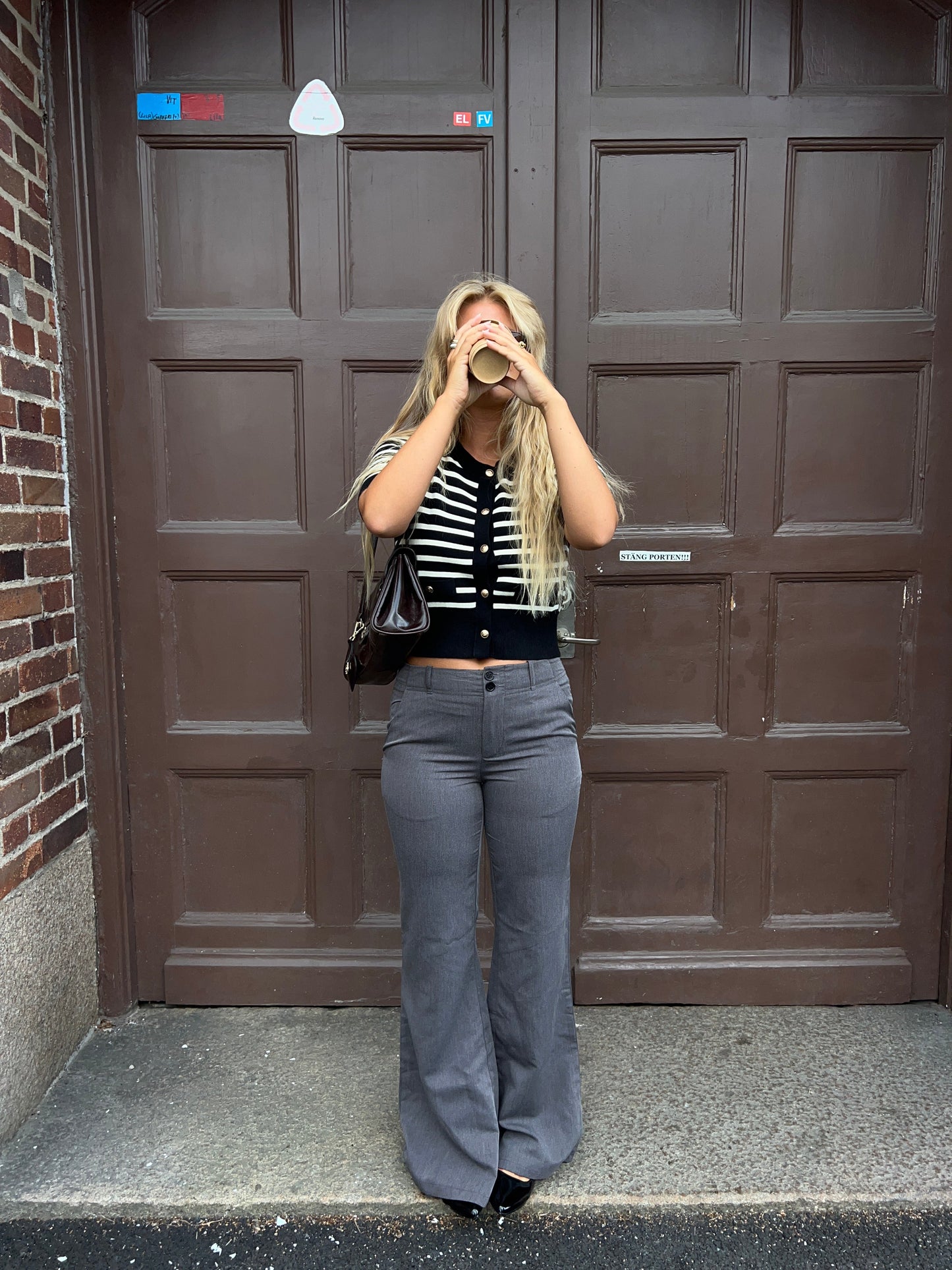 Lucy low waisted suit pants - Grey