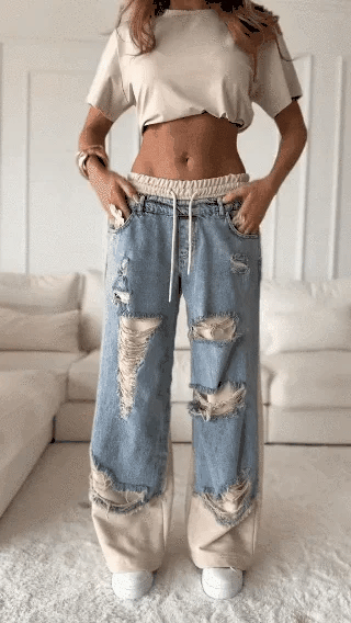 Contrast Cut Jeans™