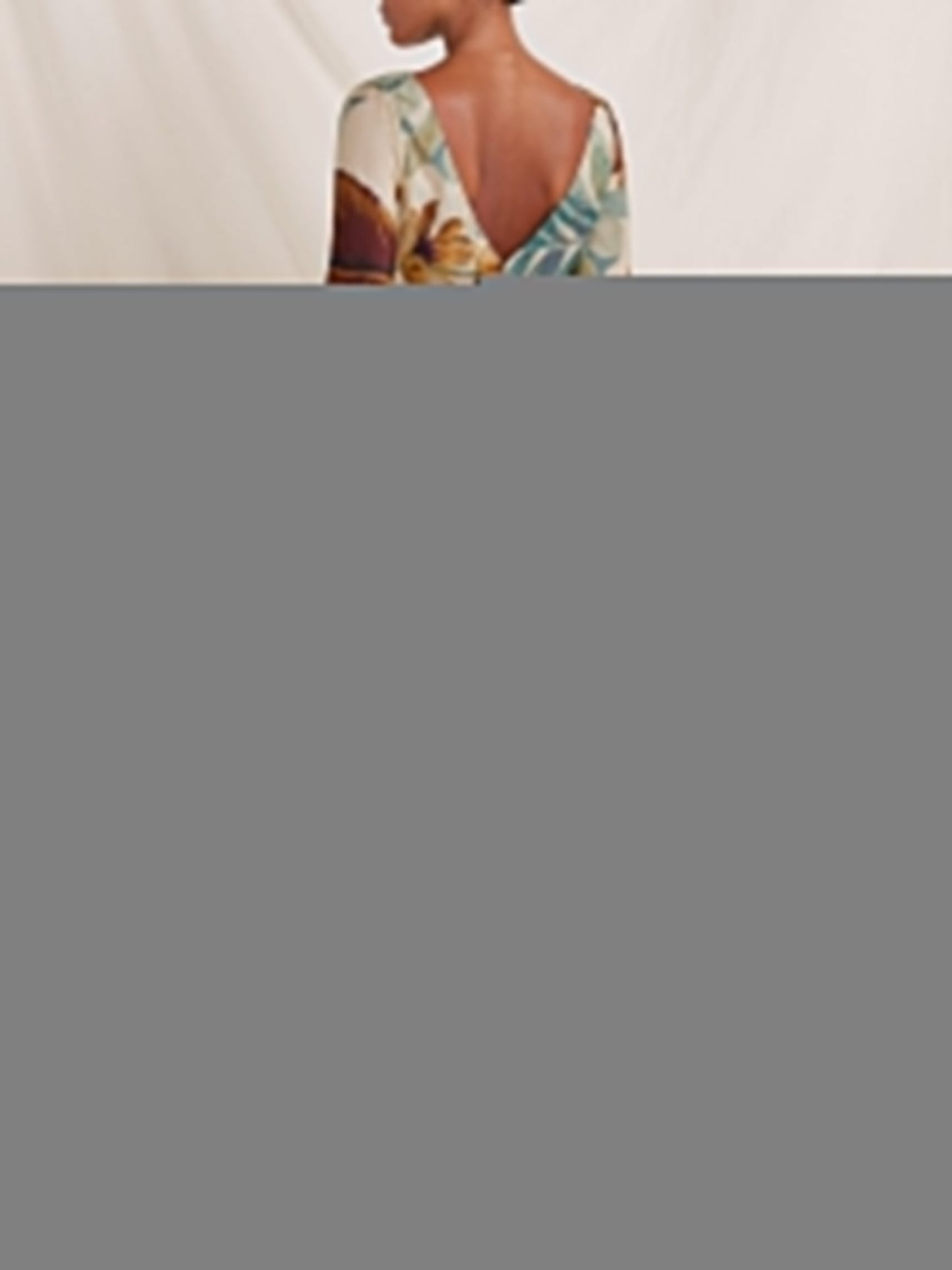 Hand—Drawn Botanical Motifs Maxi Dress
